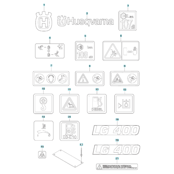 Decals for Husqvarna LG 400