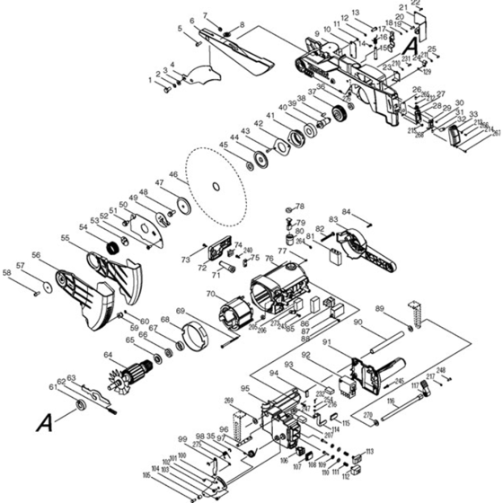 Main Assembly for Makita LH1200FL 305mm Table Saws