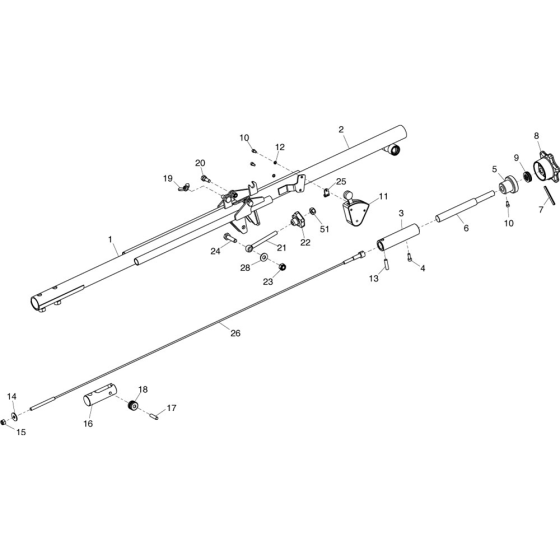 Foldable Handle Assembly - Screw Pitch for Belle Lightweight Pro / Pro Tilt Trowels