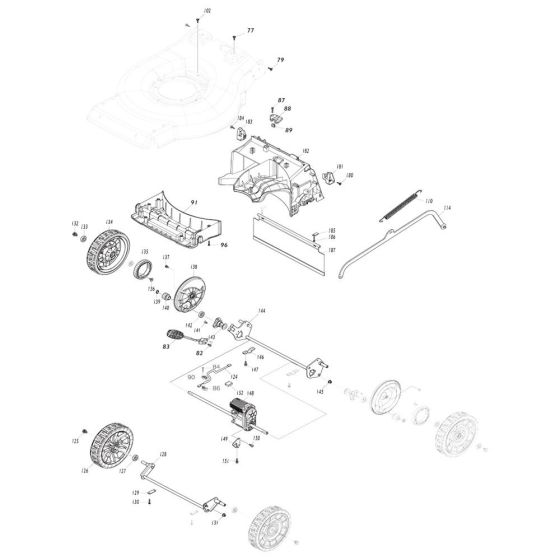 Wheel Assembly for Makita LM002G