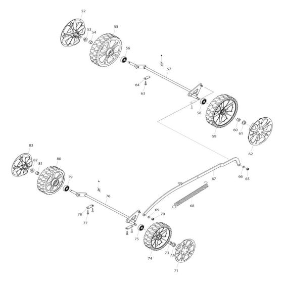 Wheel Assembly for Makita LM430D