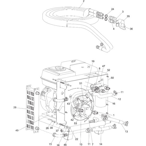 Hoses and Fittings Assy for Atlas Copco LP13-30 EU Power Packs (from s/n BGF024738 onwards)