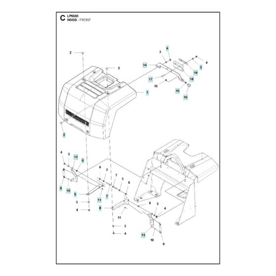 Front Hood Assembly Husqvarna LP 6505
