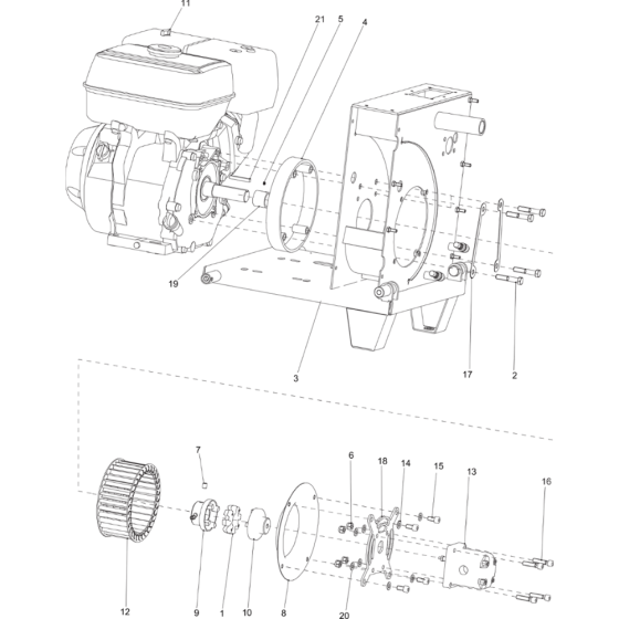 Engine and Pump Assy for Atlas Copco LP9-20P PAC Power Packs (from s/n BGF077872 onwards)