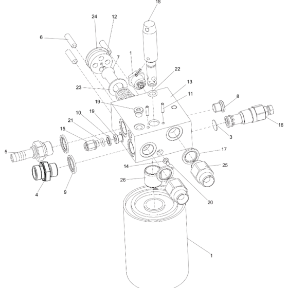 Hydraulic Block Assy for Atlas Copco LP9-20P PAC Power Packs (from s/n BGF077872 onwards)