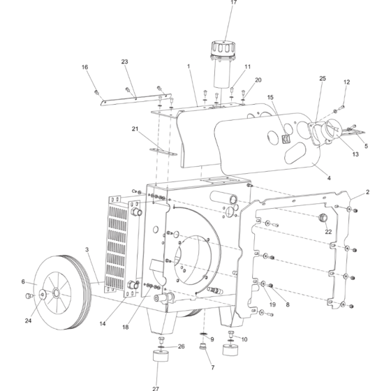 Tank and Chassis Assy for Atlas Copco LP9-20E PAC-Electrical Power Packs (from s/n BGF077872 onwards)