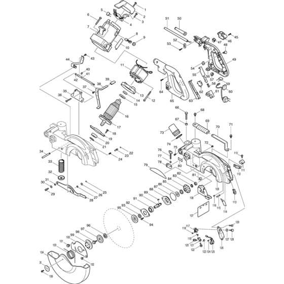 Main Assembly for Makita LS1013L Mitre Saw