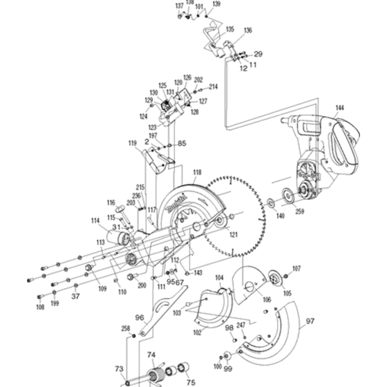 Blade Assembly for Makita LS1018L Mitre Saw