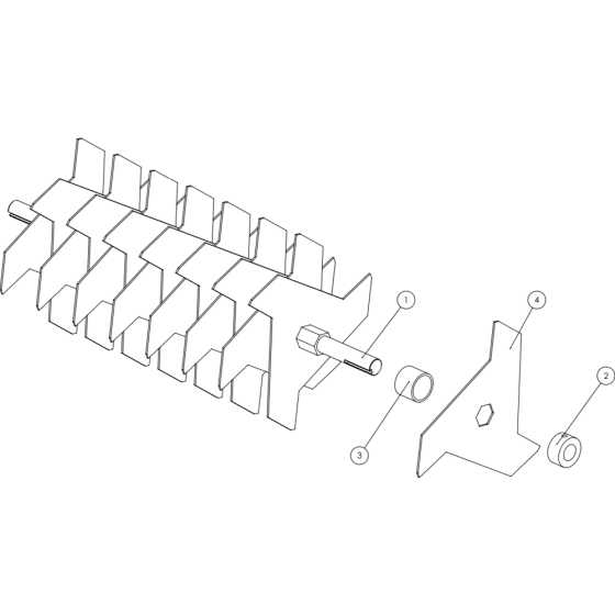 Fixed Rotor Assembly for Camon LS42 Lawn Scarifier