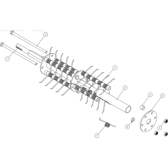 Spring Rotor Assembly for Camon LS42 Lawn Scarifier