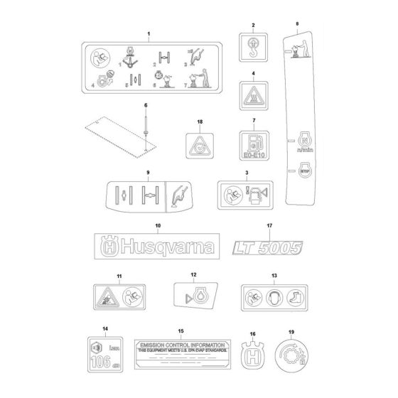 Husqvarna LT5005 Decal