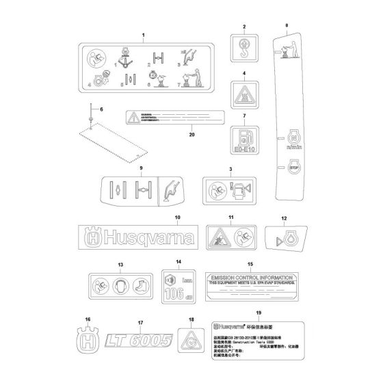 Decals for Husqvarna LT6005