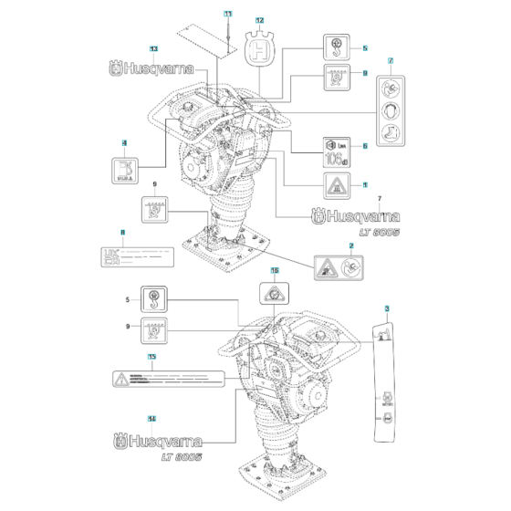 Decals for Husqvarna LT 8005 II