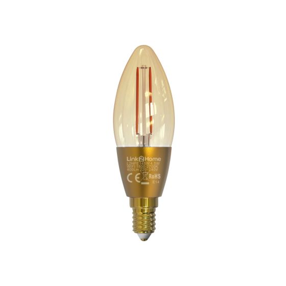 Wi-Fi LED SES (E14) 4.5W 400 lm Candle Filament Dimmable Bulb (White)