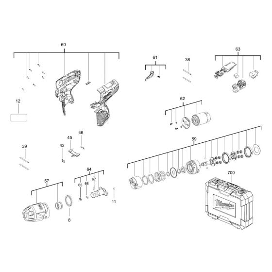Milwaukee M12BIW12 Assembly