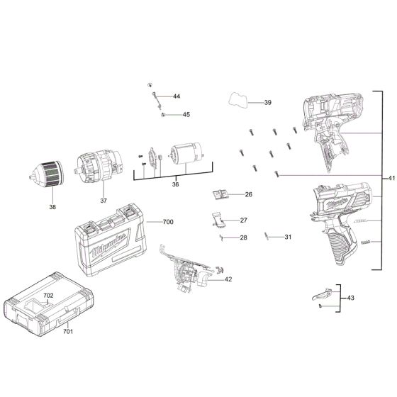 Milwaukee M12BPD Assembly