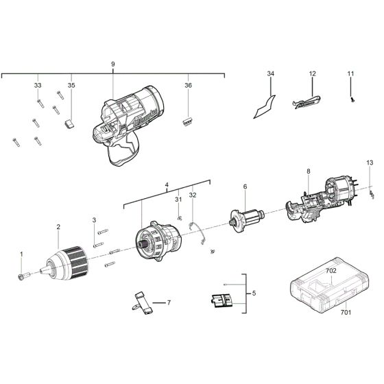 Milwaukee M12FDD Assembly
