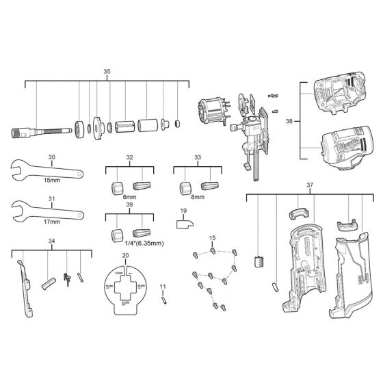 Milwaukee M12FDGA Assembly