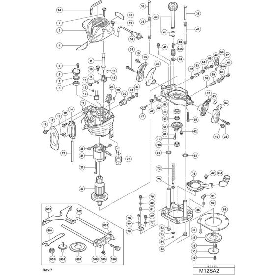 Main Assembly for Hikoki M12SA2 Router