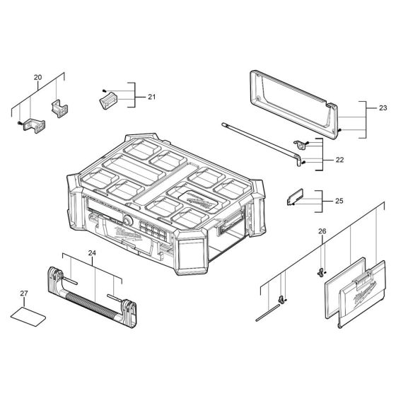 Milwaukee M18 PRCDAB Radio Assembly