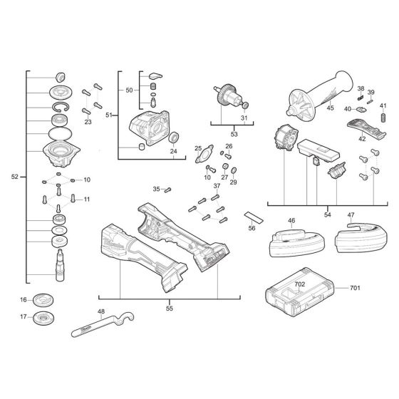 Milwaukee M18BLSAG125XPD Assembly