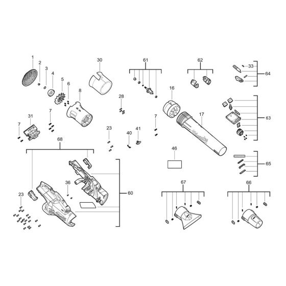 Milwaukee M18F2BL Blower Assembly