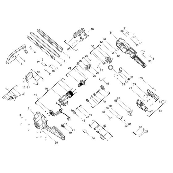 Milwaukee M18FCHS Chainsaw Assembly