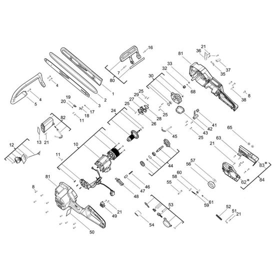 Milwaukee M18FCHSC Chainsaw Assembly