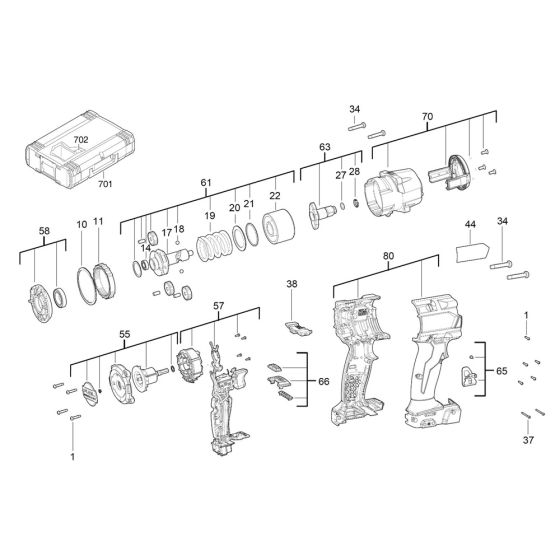 Milwaukee M18FMTIW2F12 Assembly