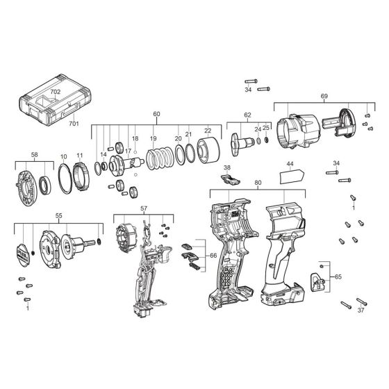 Milwaukee M18FMTIW2F38 Assembly