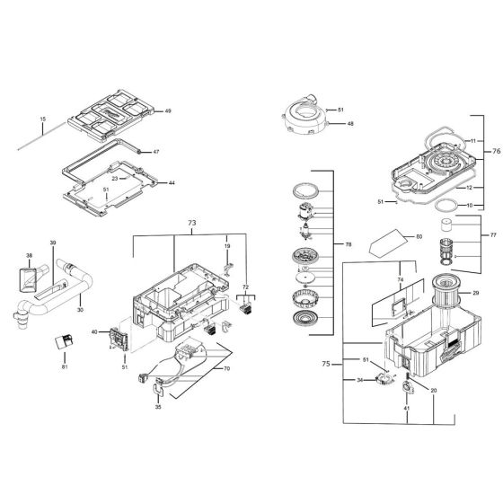 Milwaukee M18FPOVCL Assembly