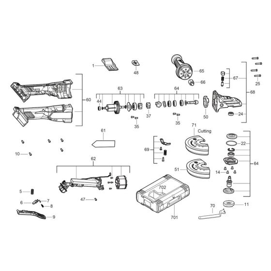 Milwaukee Grinder Assembly