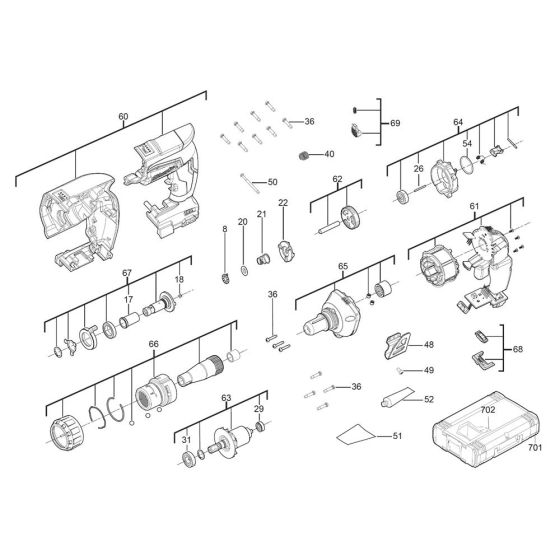Milwaukee M18FSGC Assembly