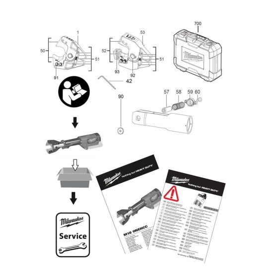 Milwaukee M18ONEHCC Assembly
