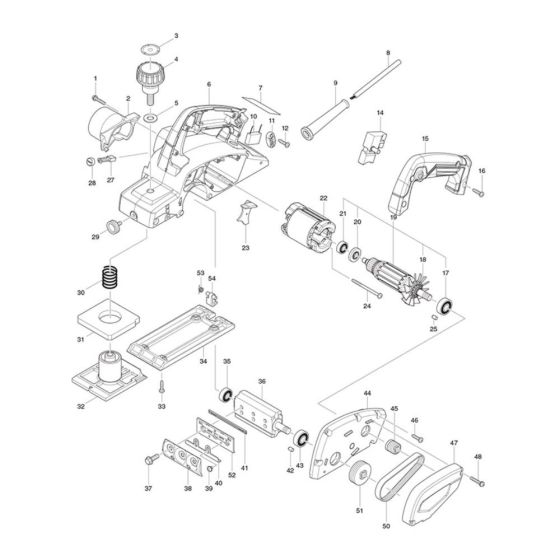Makita M1901 Planer Assembly