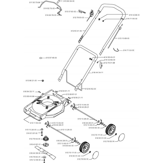 Product Complete Assembly for Husqvarna M46 Lawn Mowers