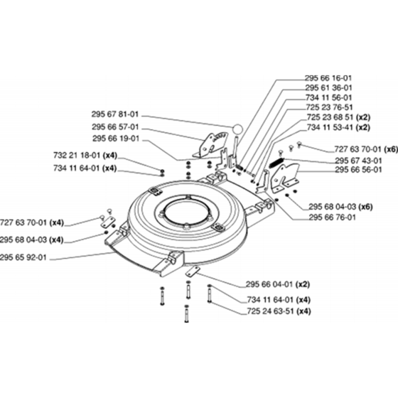 Chassis and Frame Assembly for Husqvarna M48 Pro Commercial Lawn Mower