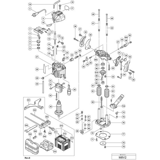 Main Assembly for Hikoki M8V2 Router