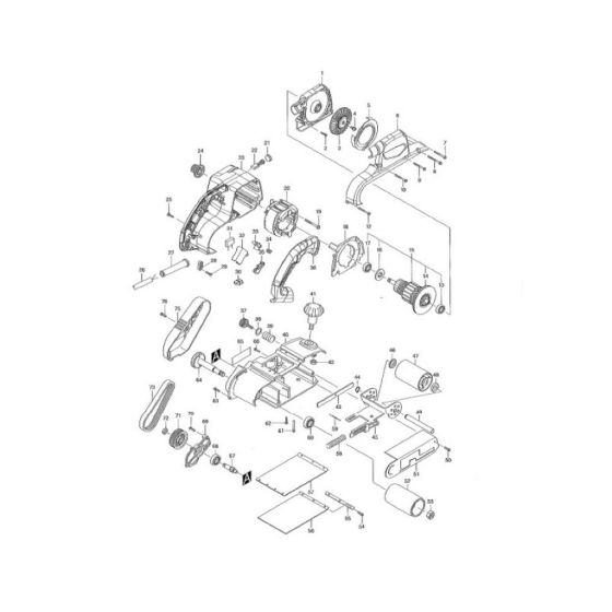 Makita M9400 Belt Sander Assembly