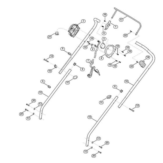 Handle Assembly for Stihl/ Viking MA 235.0 Cordless Lawn Mowers