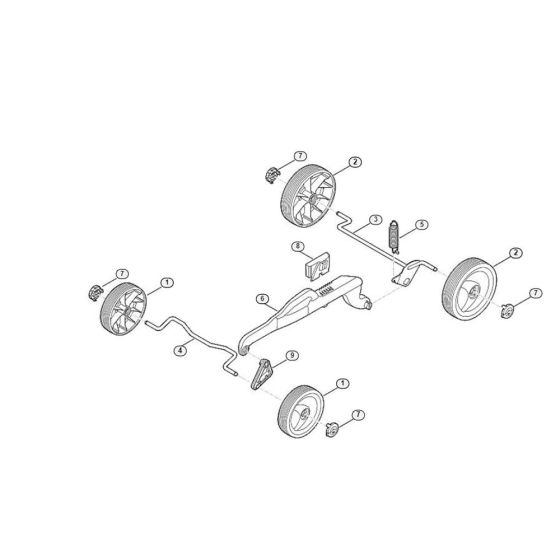 Chassis, Height Adjustment Assembly for Stihl/ Viking MA 339.0 Cordless Lawn Mowers