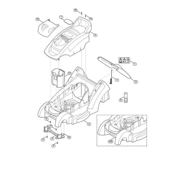 Housing Assembly for Stihl/ Viking MA 339.0 C Cordless Lawn Mowers