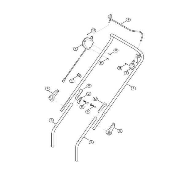 Handle Assembly for Stihl/ Viking MA 443.1 Cordless Lawn Mowers