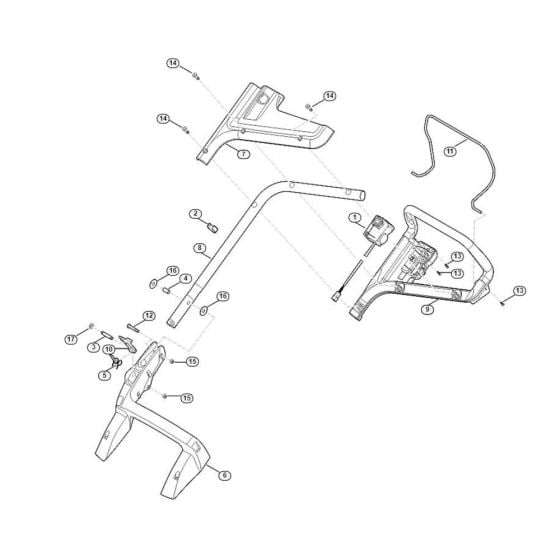 Handle Assembly for Stihl/ Viking MA 443.1 C Cordless Lawn Mowers