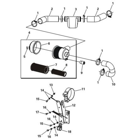 Air Cleaner Assembly for Thwaites MACH 201 Dumper