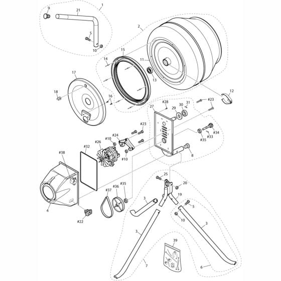 Main Assembly for Altrad Belle BWE40 Tip-Up Mixer