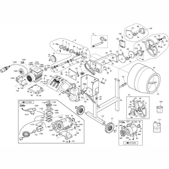 Main Assembly for Altrad Belle Maxi 140 Upright Mixer