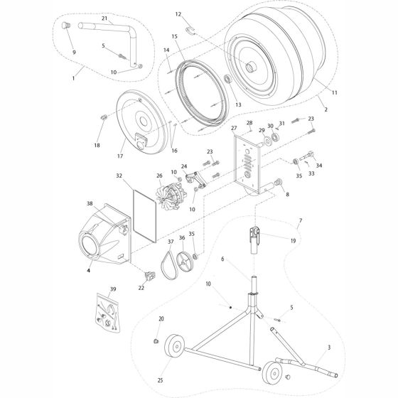 Main Assembly for Altrad Belle MiniAlpha Tip-Up Mixer