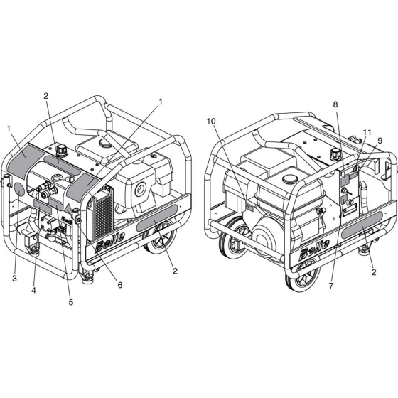 Decals Assembly for Belle Major 20-140X Hydraulic Power Pack