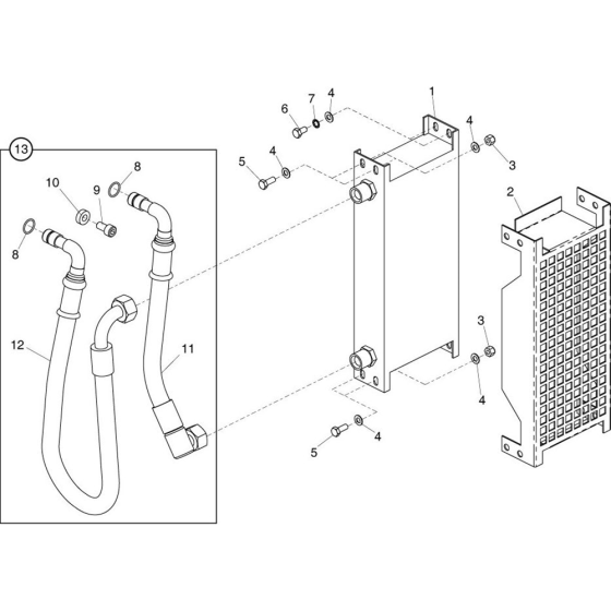 Cooler Assembly for Belle Major 20-160X Hydraulic Power Pack